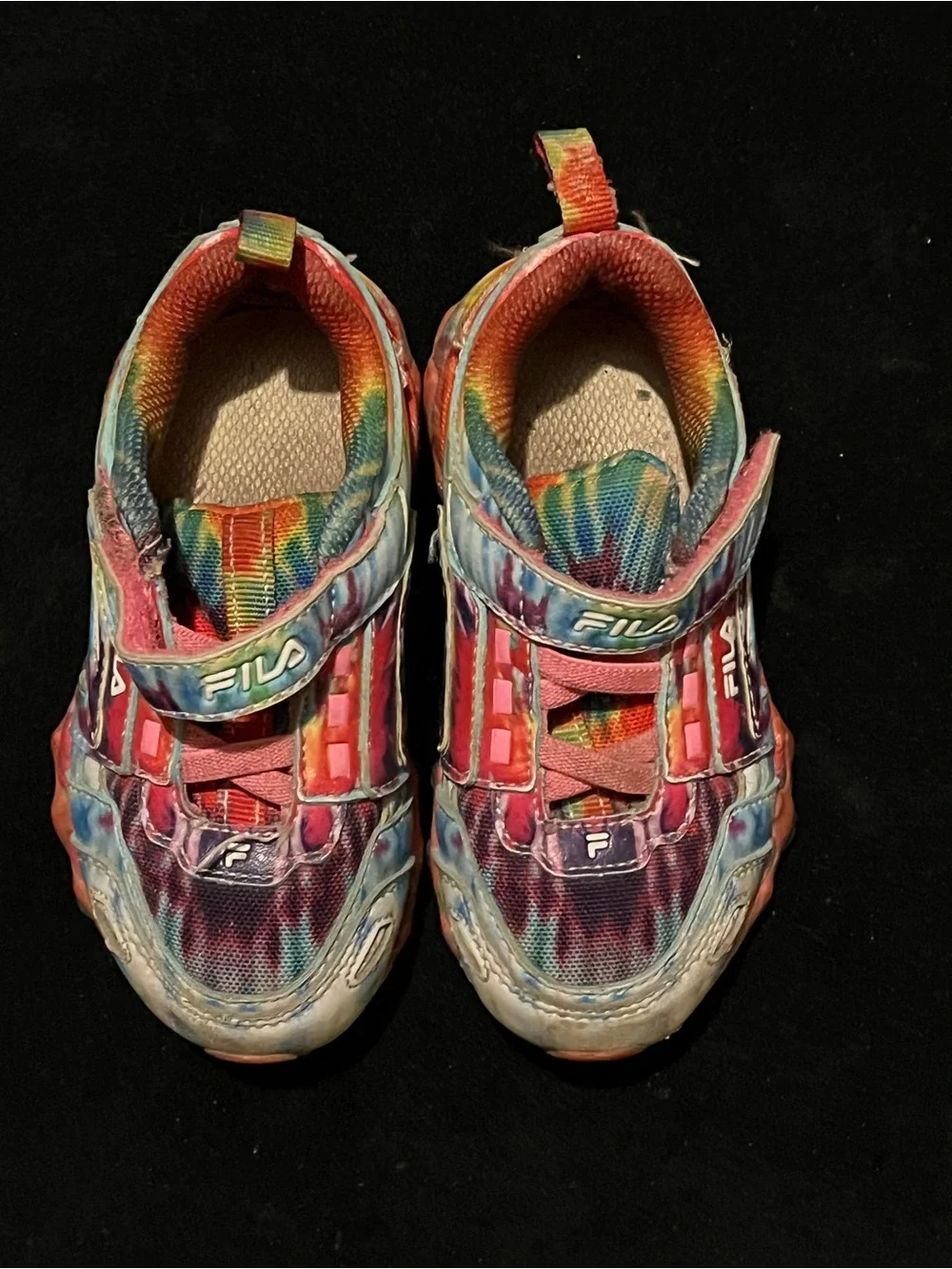 FILA Kids Tie Dye Hook & Loop Athletic Sneakers Size 7C Toddler Multicolor
